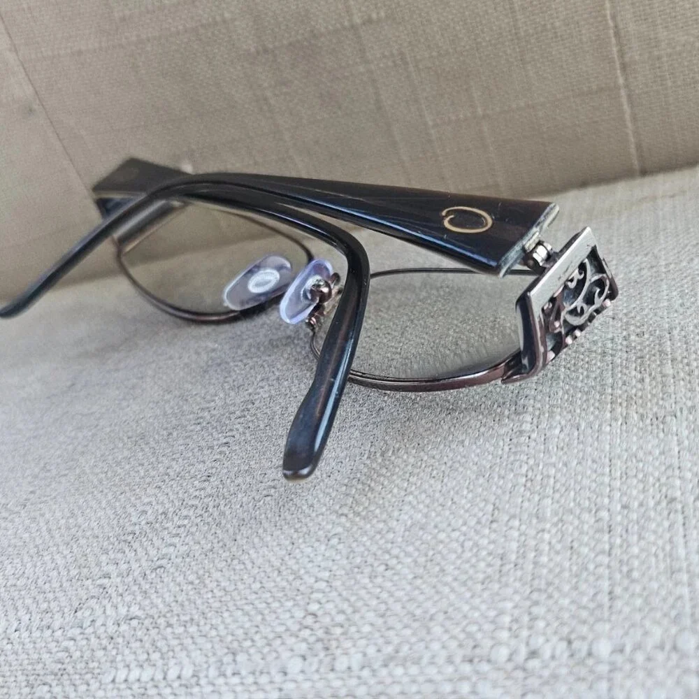 Vintage Oscar De La Renta Women Eyeglasses Frame OSL11 Eyewear Bronze Tone Glass